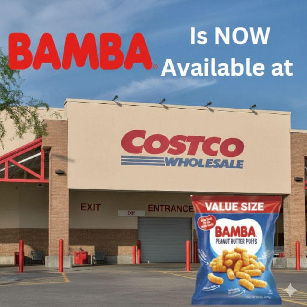 Bamba peanut snack now available at Costco in Gaithersburg and Wheaton Maryland