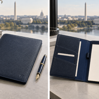 The Editor’s Leather Folio by Washington Jewish Journal — product and detail views