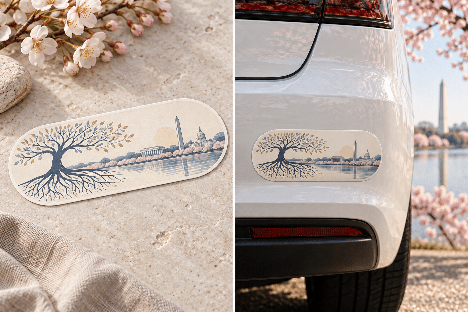 The Rooted in Washington Sticker — product and detail views