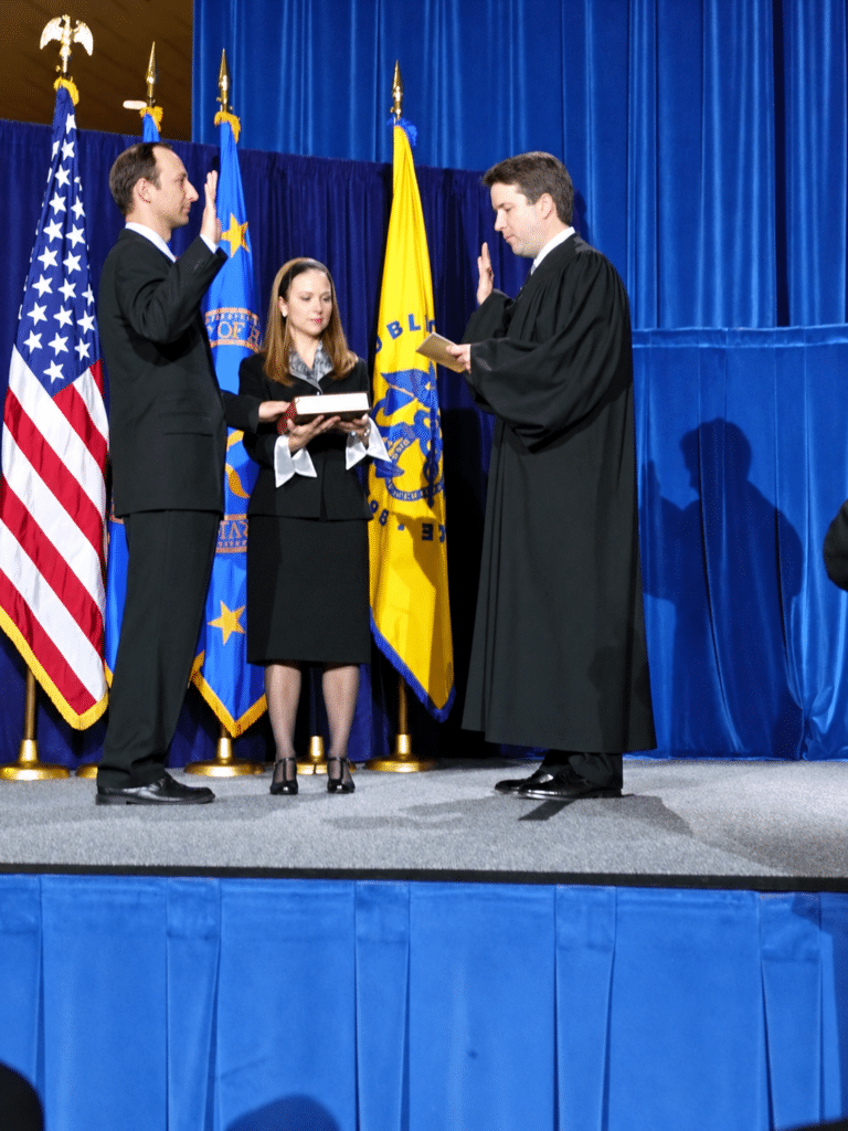 Dr. Tevi Troy takes the oath of office as HHS Deputy Secretary, administered by then-Judge Brett Kavanaugh.